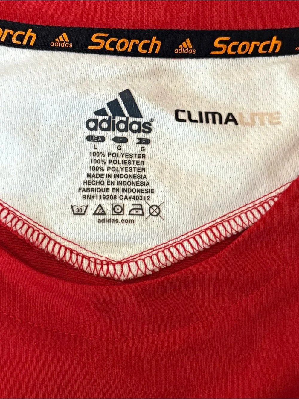 adidas Louisville Red and White Men's Athletic Jersey